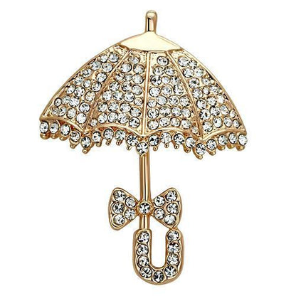 MALO2937 - Flash Rose Gold White Metal Brooches with Top Grade Crystal  in Clear