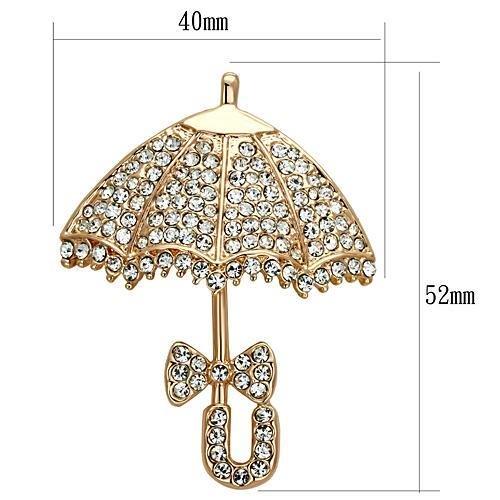 MALO2937 - Flash Rose Gold White Metal Brooches with Top Grade Crystal  in Clear