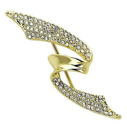 MALO2940 - Flash Gold White Metal Brooches with Top Grade Crystal  in Clear