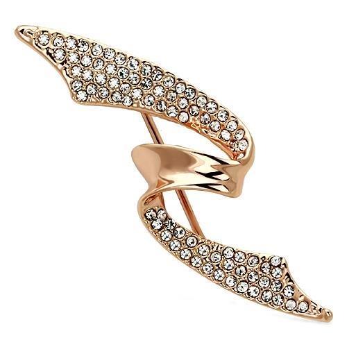 MALO2941 - Flash Rose Gold White Metal Brooches with Top Grade Crystal  in Clear