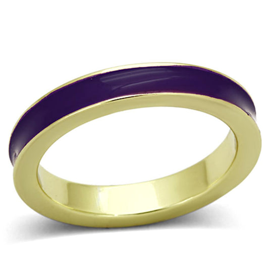 MALO2969 Gold Brass Ring with Epoxy in Amethyst