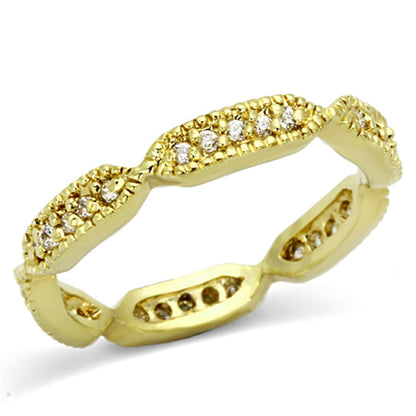 MALO3001 - Gold Brass Ring with AAA Grade CZ  in Clear
