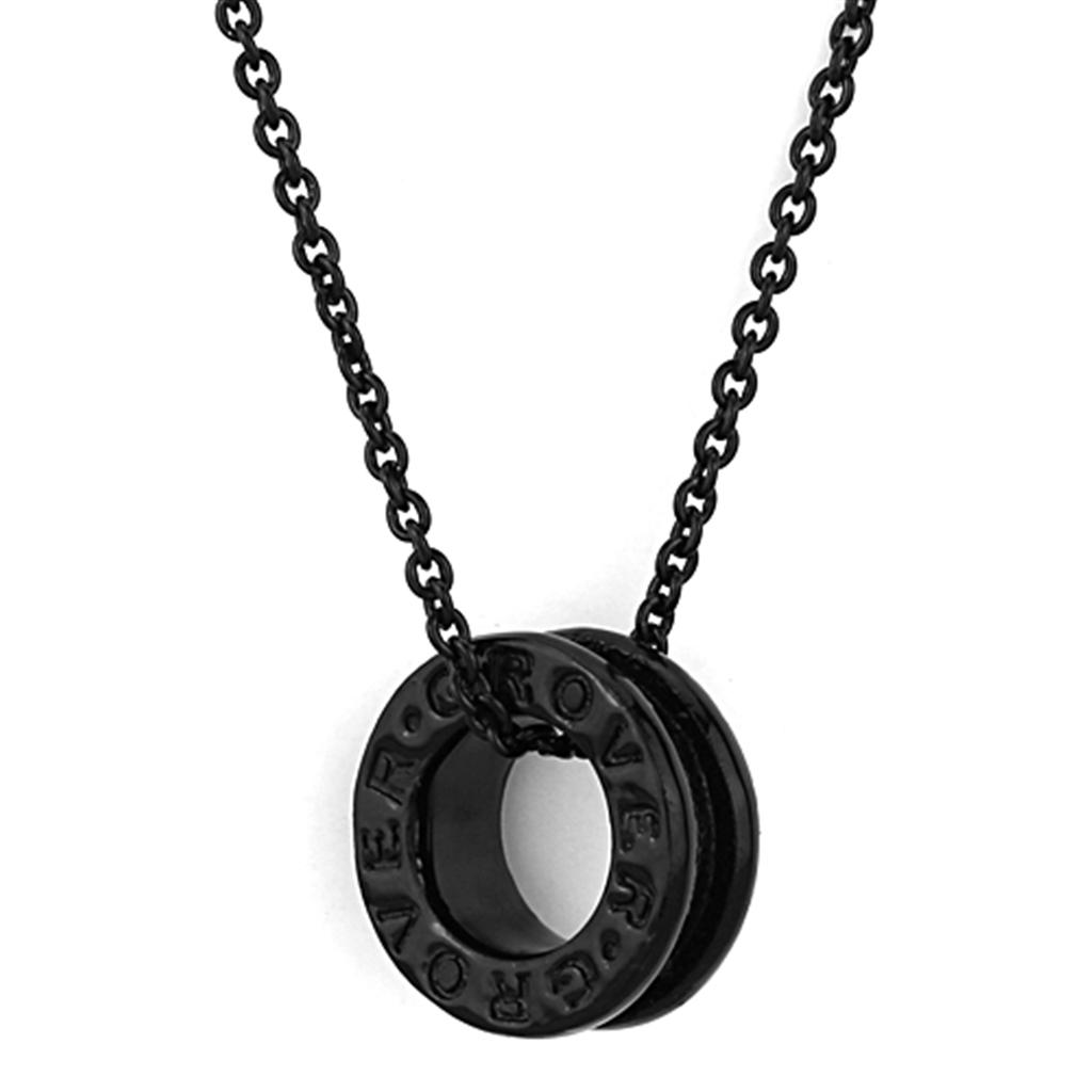 MALO3088 - TIN Cobalt Black Brass Chain Pendant with No Stone