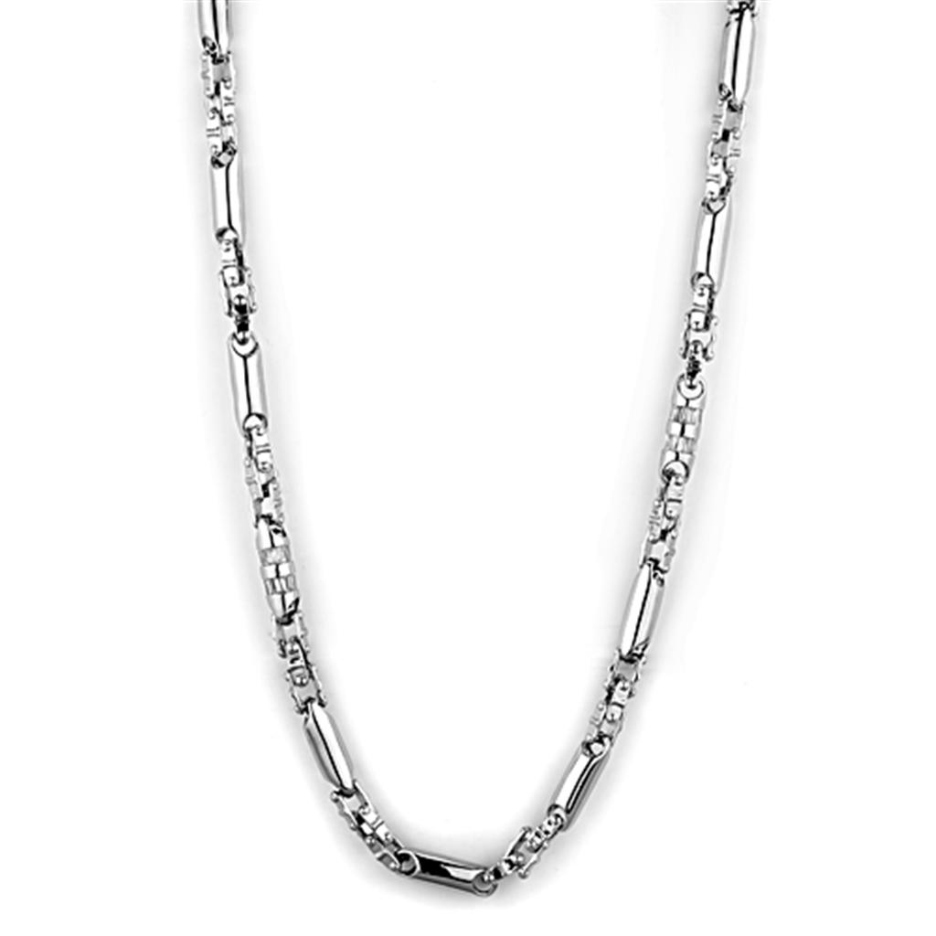 MALO3089 - Rhodium Brass Necklace with AAA Grade CZ  in Clear