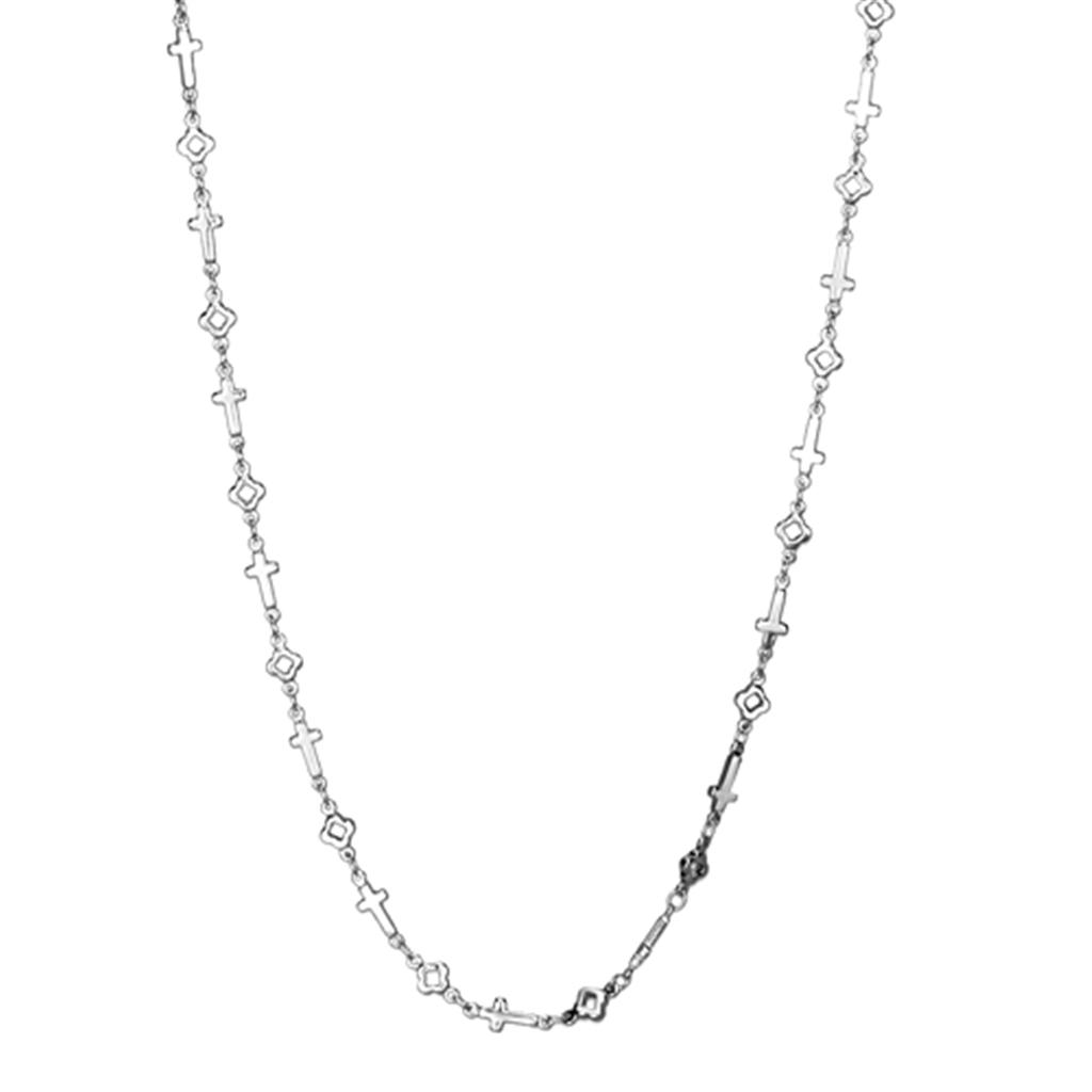 MALO3452 - Rhodium Brass Necklace with No Stone