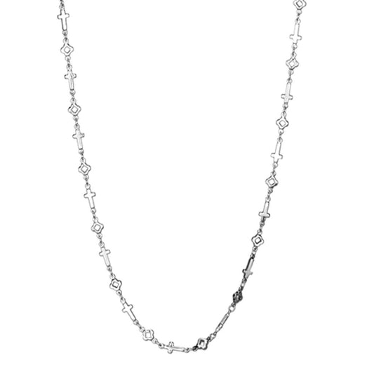 MALO3452 - Rhodium Brass Necklace with No Stone