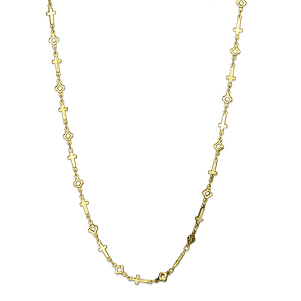 MALO3453 - Flash Gold Brass Necklace with No Stone
