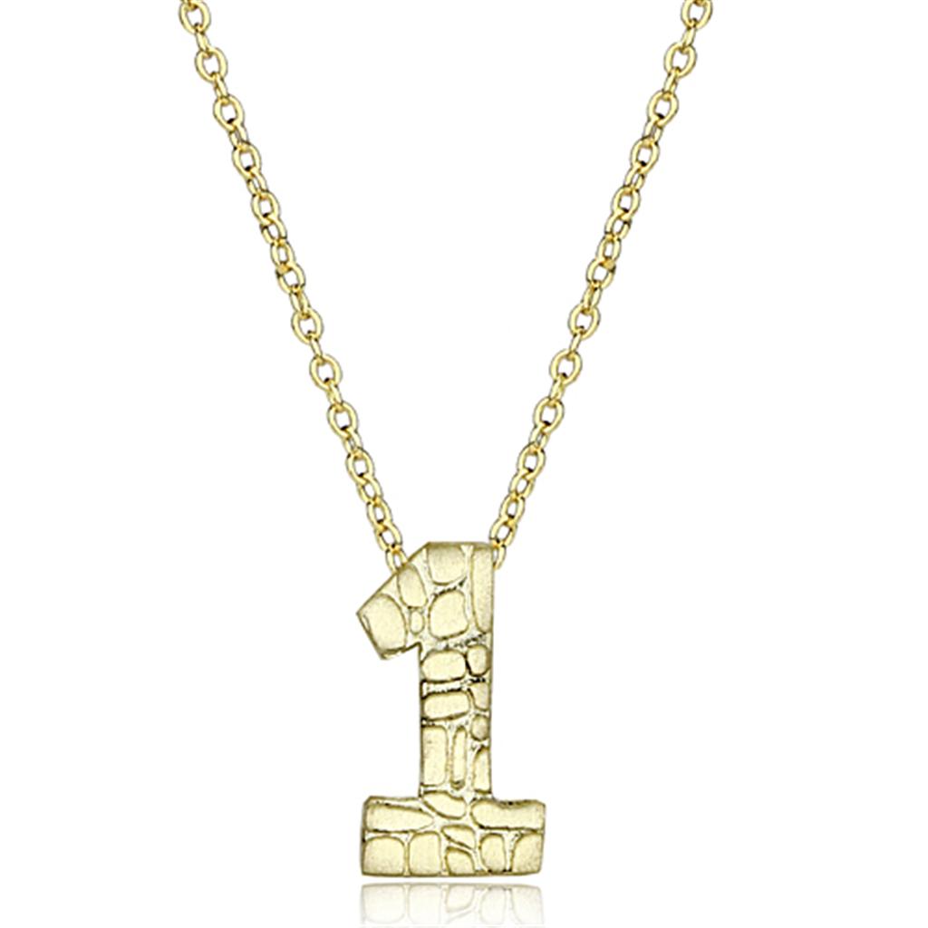 MALO3460 - Flash Gold Brass Chain Pendant with Top Grade Crystal  in Clear