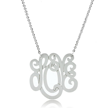 MALO3473 - Rhodium Brass Chain Pendant with No Stone