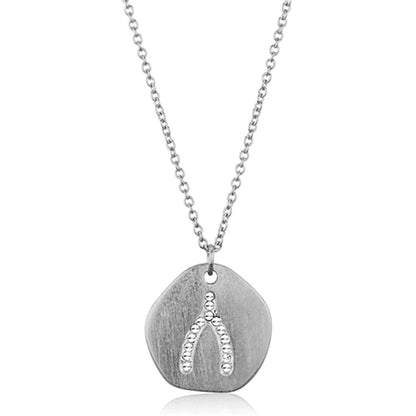 MALO3478 - Rhodium+Brushed Brass Chain Pendant with Top Grade Crystal  in Clear