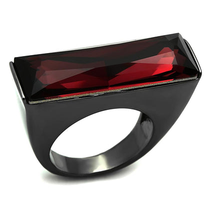 MALO3517 - TIN Cobalt Black Brass Ring with Top Grade Crystal  in Siam