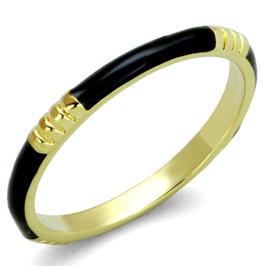 MALO3550 - Gold Brass Ring with Epoxy  in Jet