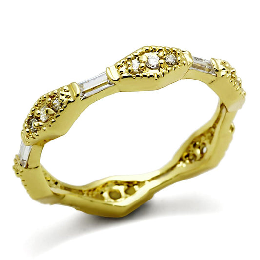 MALO3552 - Gold Brass Ring with AAA Grade CZ  in Clear