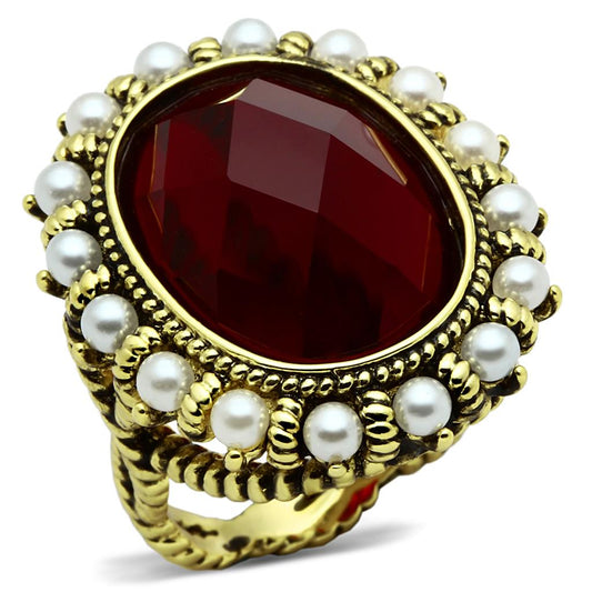 MALO3585 - Flash Gold Brass Ring with Synthetic Synthetic Glass in Siam