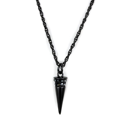 MALO3709 - TIN Cobalt Black Brass Chain Pendant with Top Grade Crystal  in Hematite