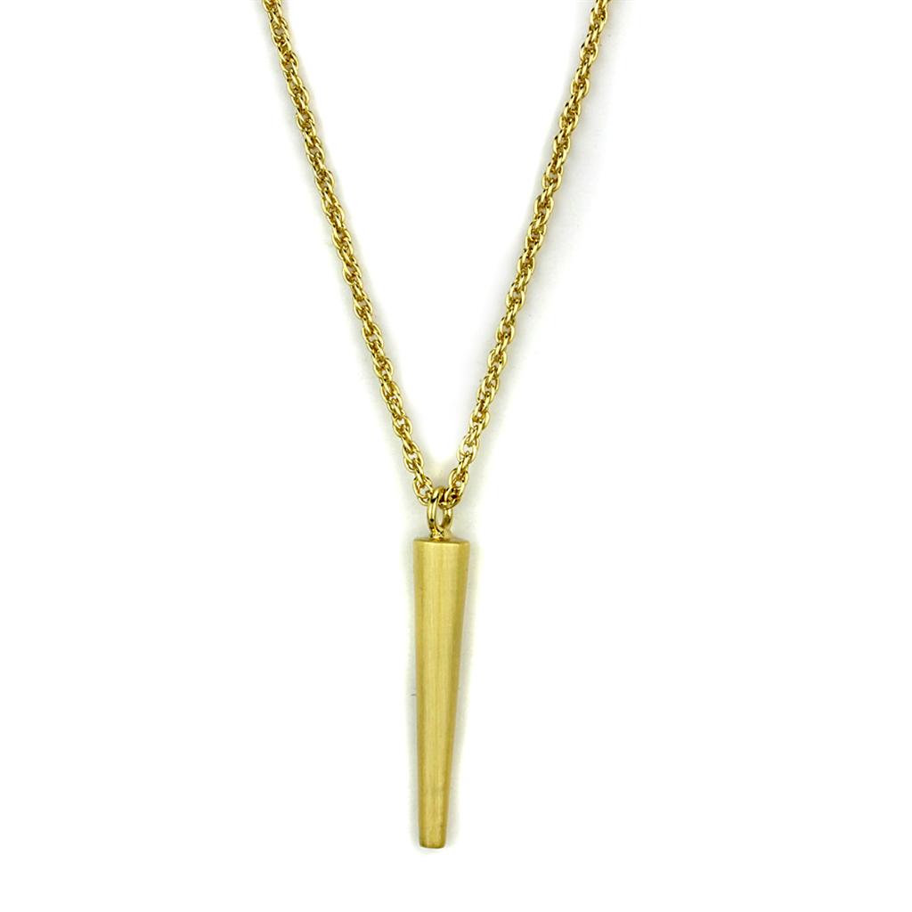 MALO3710 - Gold & Brush Brass Chain Pendant with No Stone