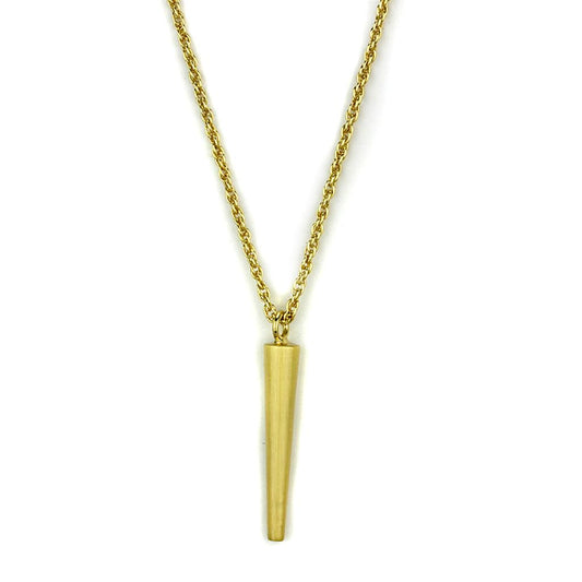 MALO3710 - Gold & Brush Brass Chain Pendant with No Stone
