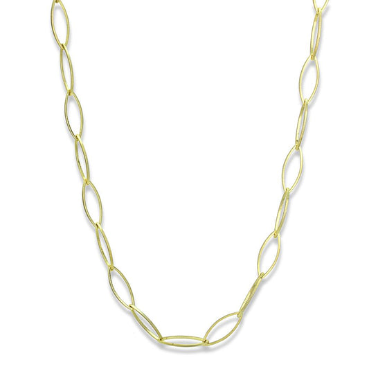 MALO3721 - Gold & Brush Brass Necklace with No Stone