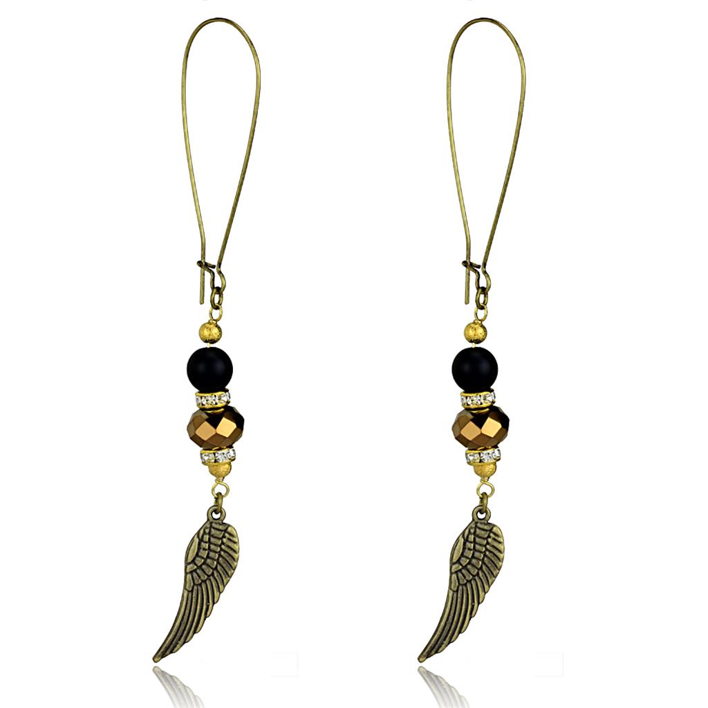 MALO3809 - Antique Copper White Metal Earrings with Synthetic Synthetic Stone in Multi Color