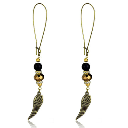 MALO3809 - Antique Copper White Metal Earrings with Synthetic Synthetic Stone in Multi Color