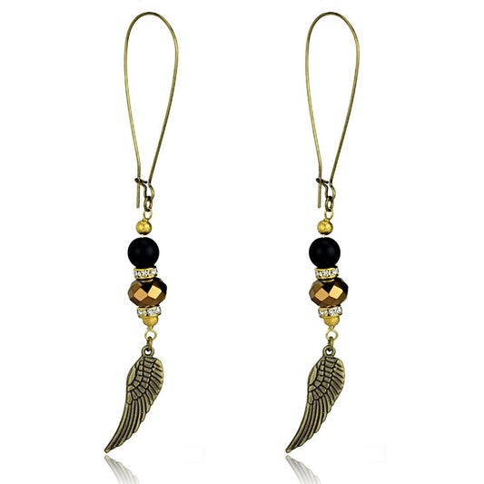 MALO3809 - Antique Copper White Metal Earrings with Synthetic Synthetic Stone in Multi Color