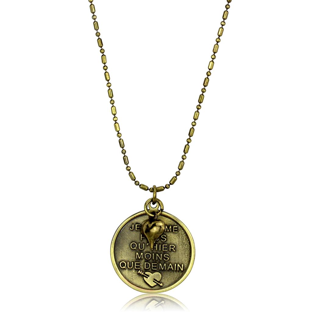 MALO3824 - Antique Copper White Metal Chain Pendant with No Stone
