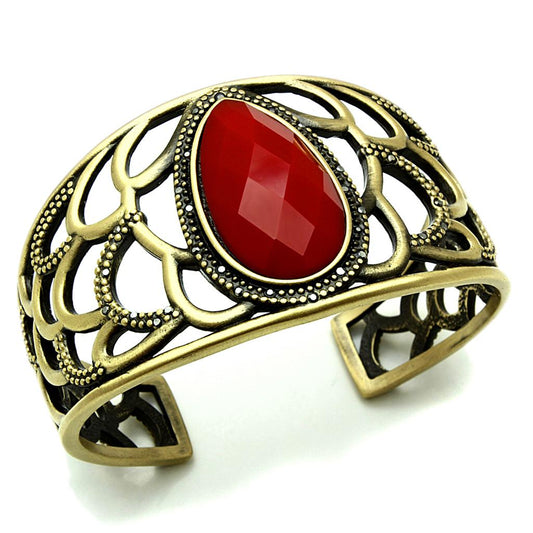 MALO3830 - Antique Copper Brass Bangle with Synthetic Synthetic Stone in Siam