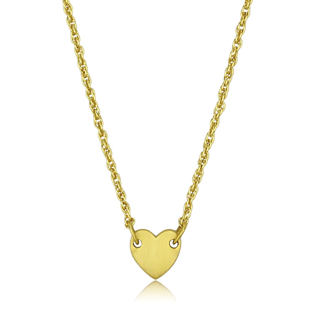 MALO3843 - Gold & Brush Brass Chain Pendant with No Stone