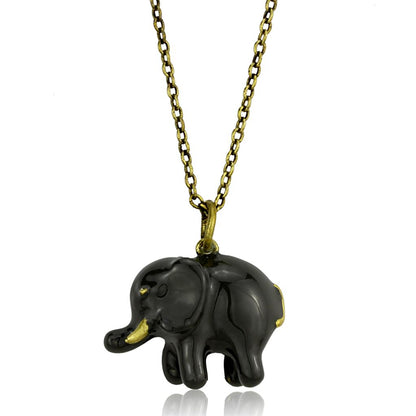 MALO3848 - Antique Copper Brass Chain Pendant with Epoxy  in Gray