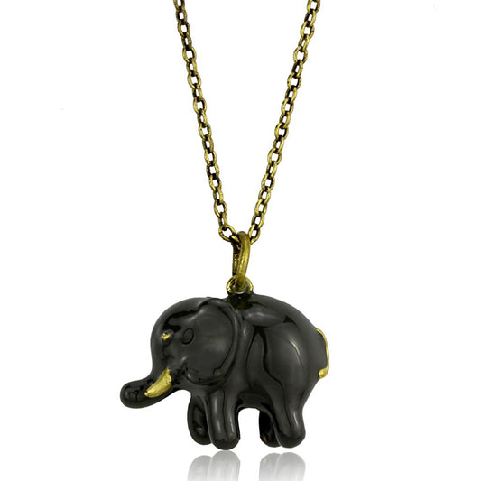 MALO3848 - Antique Copper Brass Chain Pendant with Epoxy  in Gray