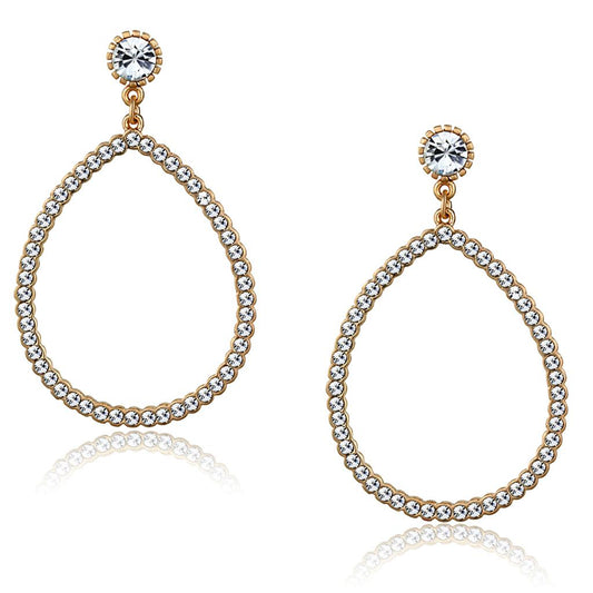 MALO3855 - Rose Gold Brass Earrings with Top Grade Crystal  in Clear