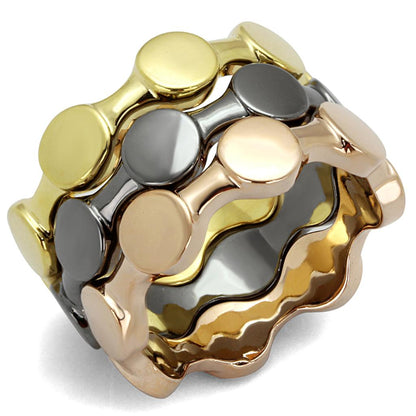 MALO3926 - Tricolor Brass Ring with No Stone