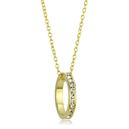MALO3930 - Gold Brass Chain Pendant with Top Grade Crystal  in Clear