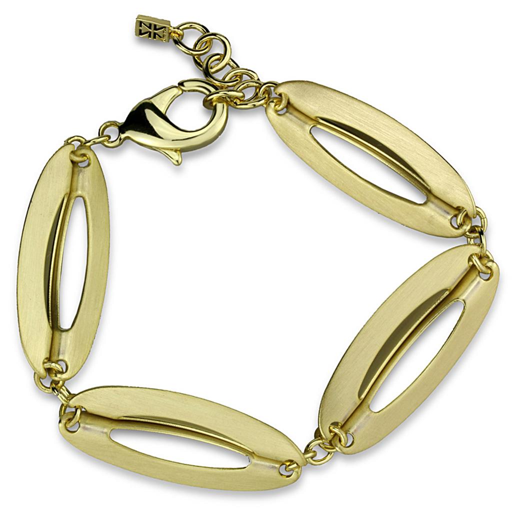 MALO3941 - Gold & Brush Brass Bracelet with No Stone