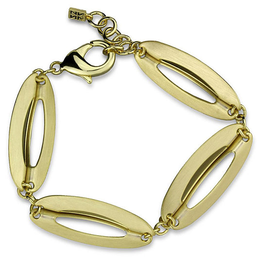 MALO3941 - Gold & Brush Brass Bracelet with No Stone