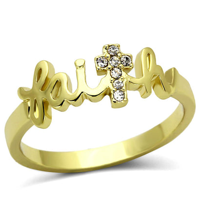 MALO3963 Flash Gold Brass Ring with Top Grade Crystal in K2