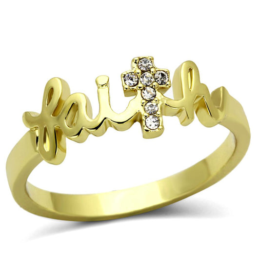 MALO3963 Flash Gold Brass Ring with Top Grade Crystal in K2
