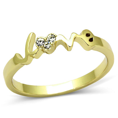 MALO3964 Flash Gold Brass Ring with Top Grade Crystal in Clear