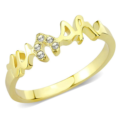 MALO3966 - Flash Gold Brass Ring with Top Grade Crystal  in Clear