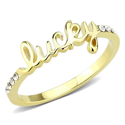 MALO3971 - Flash Gold Brass Ring with Top Grade Crystal  in Clear