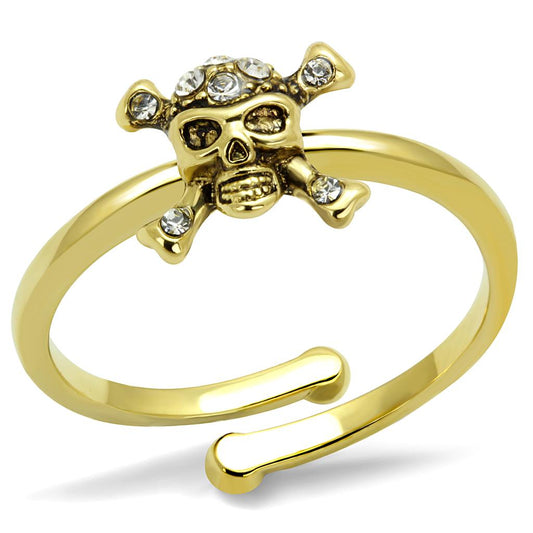 MALO4056 - Flash Gold Brass Ring with Top Grade Crystal  in Clear