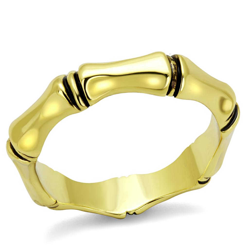 MALO4099 - Gold Brass Ring with Epoxy  in Jet