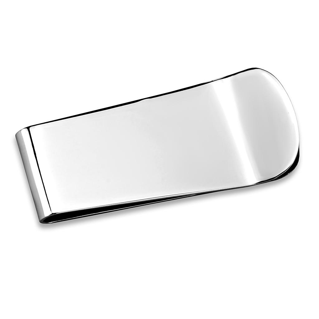 MALO4141 Rhodium Brass Money clip with No Stone in No Stone