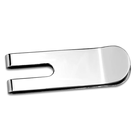 MALO4142 - Rhodium Brass Money clip with No Stone