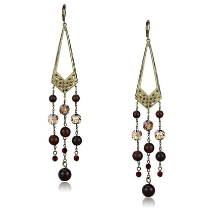 MALO4186 - Antique Copper Brass Earrings with Assorted  in Multi Color