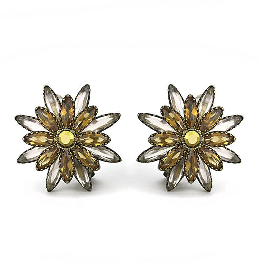 MALO4200 - Antique Copper Brass Earrings with Synthetic Synthetic Glass in Multi Color