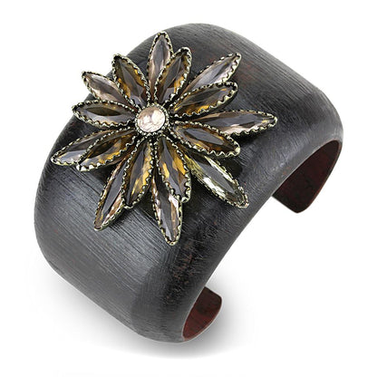 MALO4220 - Antique Copper Brass Bangle with Synthetic Synthetic Stone in Champagne