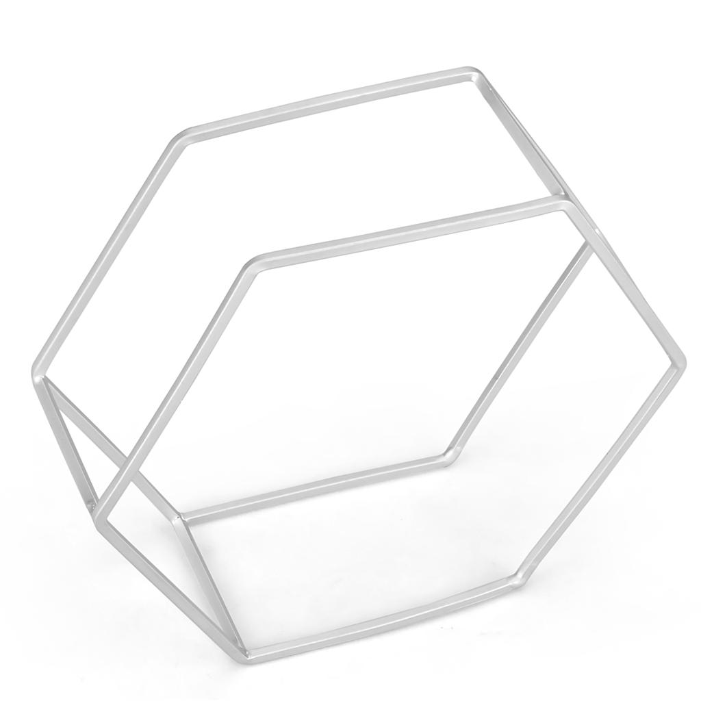 MALO4227 - Matte Rhodium Brass Bangle with No Stone