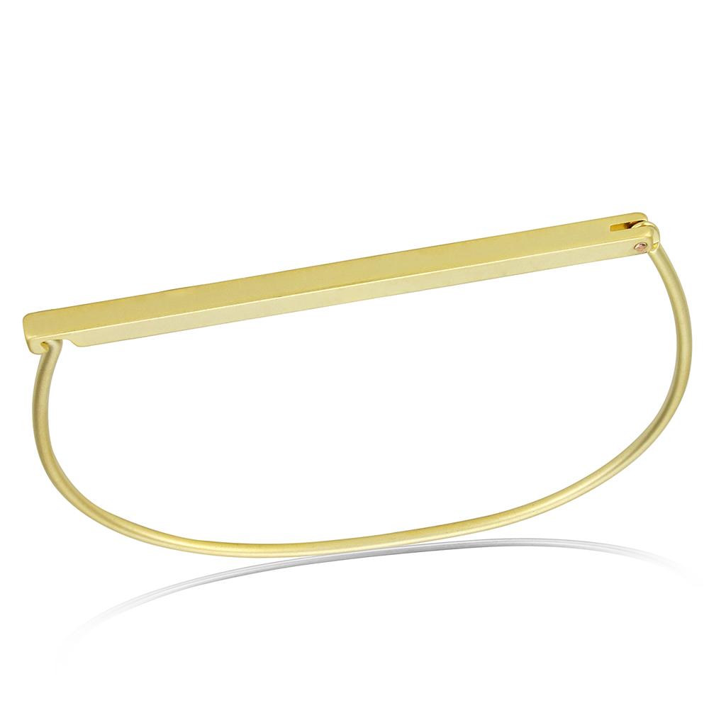 MALO4234 - Matte Gold Brass Bangle with No Stone