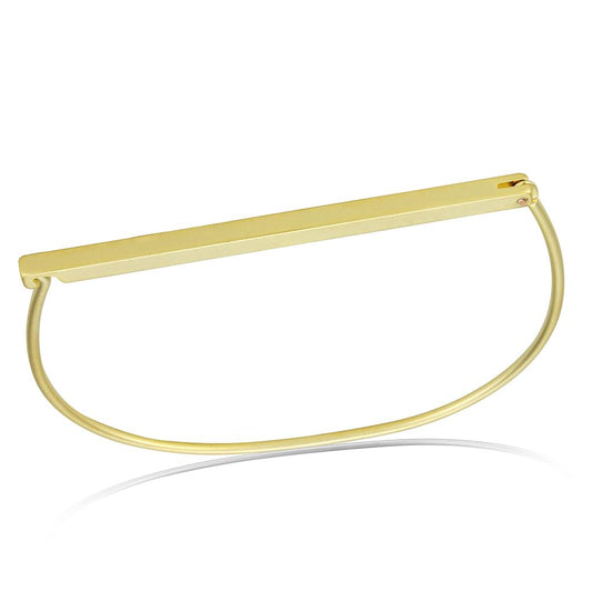 MALO4234 - Matte Gold Brass Bangle with No Stone